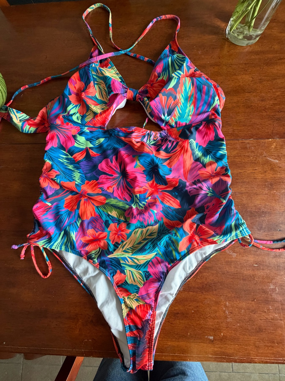 Tropical Floral One-Piece Swimsuit - Multicolor